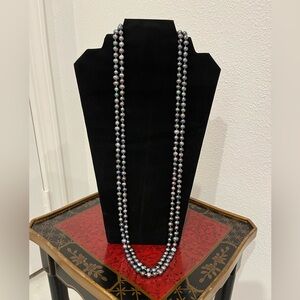 66” Black Baroque Cultured Freshwater Pearl Necklace